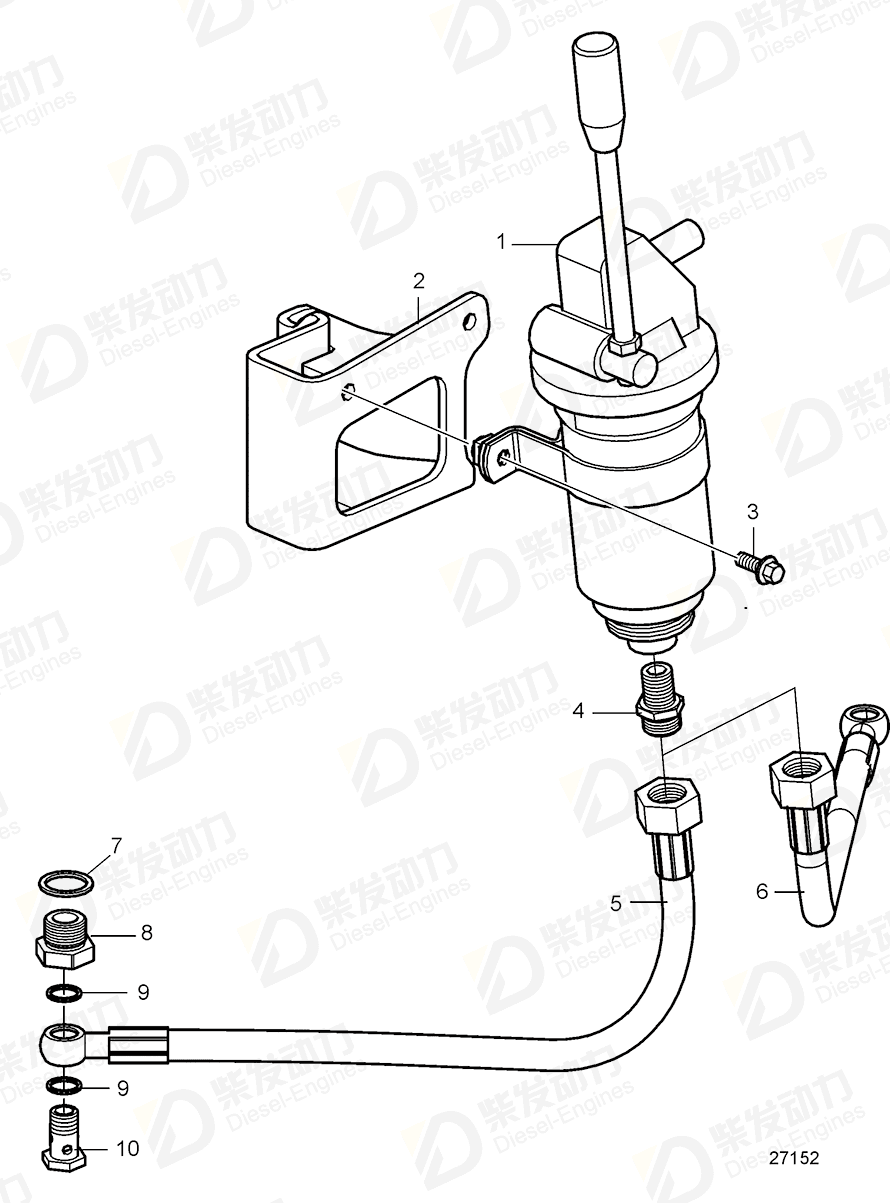 VOLVO Oil hose 21749518 Drawing